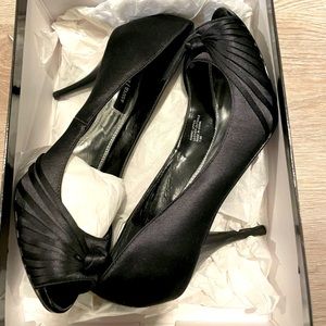 WHBM Black Satin Heels